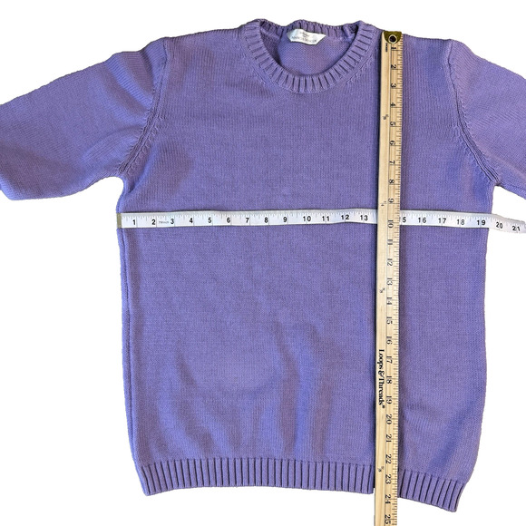 Vintage Marks & Spencer St Michael's Dark Lilac Cotton Sweater Knit UK 12 US 8 - Picture 6 of 10